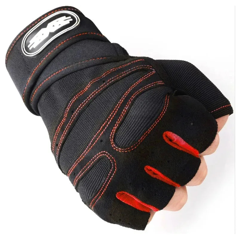 Outdoor Sport Gloves for Men Women Wrist Guard Fitness Gym Cycling Hiking Boxing Exercise Training Workout Long Wrist Fingerless
