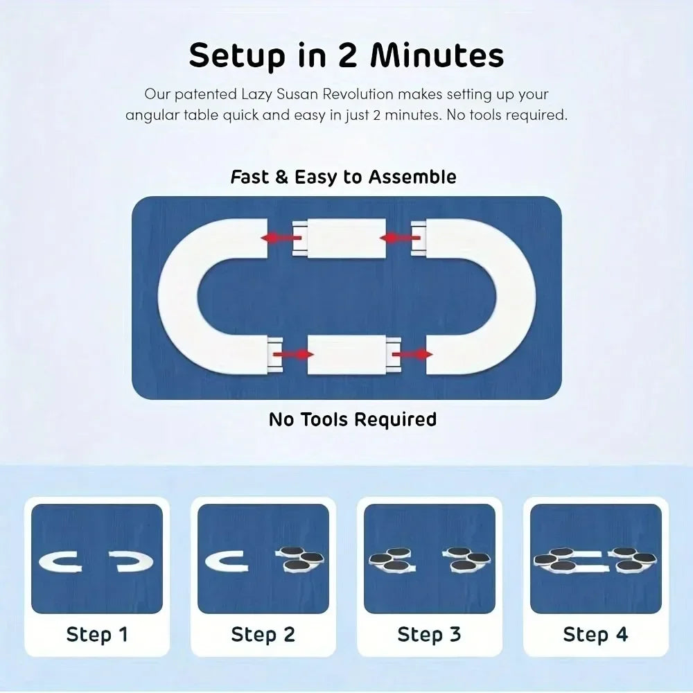 Kitchen Dining Table Turntable Kitchen Countertop Turntable 360 Degree Rotation Versatile Heat Resistant for Rectangular Table