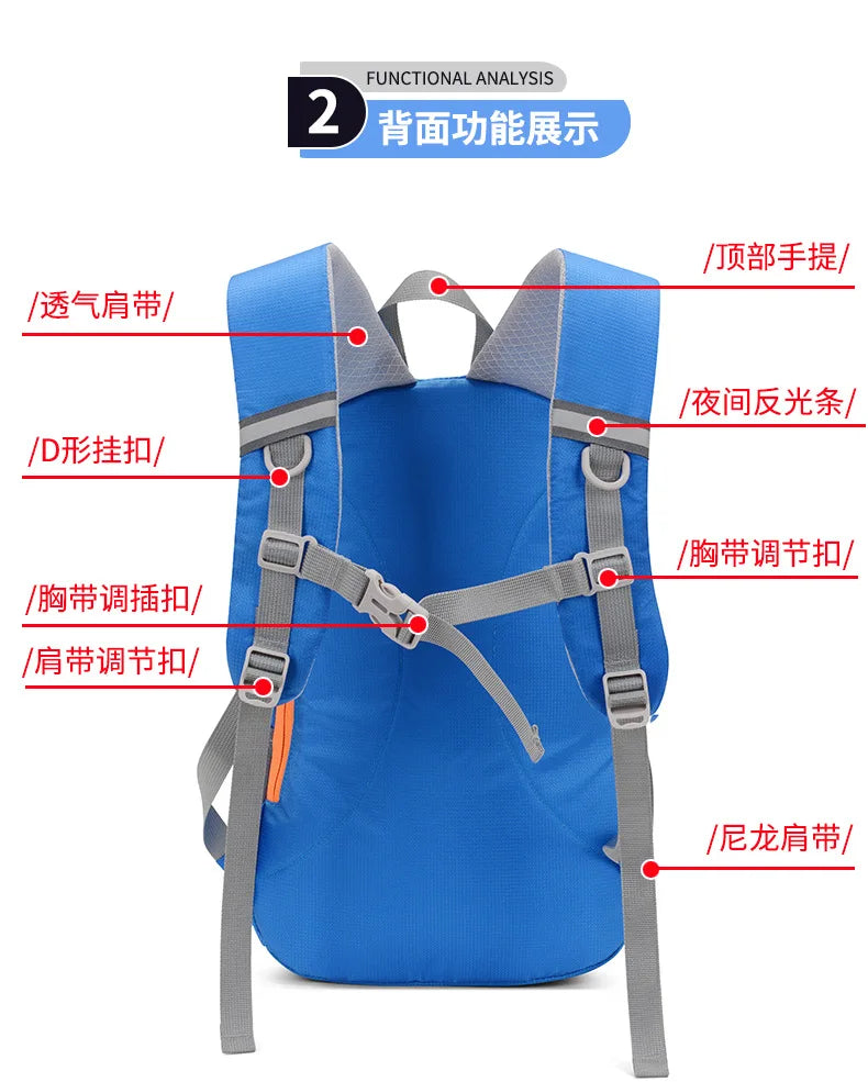 Lightweight and Portable 20L Outdoor Sports Backpack for Hiking Climbing Traveling backpacks school bag mochilas