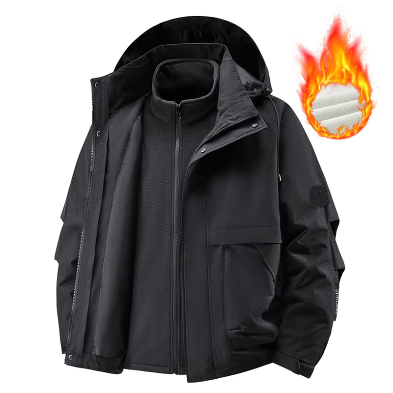 Jacket men's jacket jacket autumn and winter jacket three-in-one outdoor sports jacket fleece jacket inner jacket jacket
