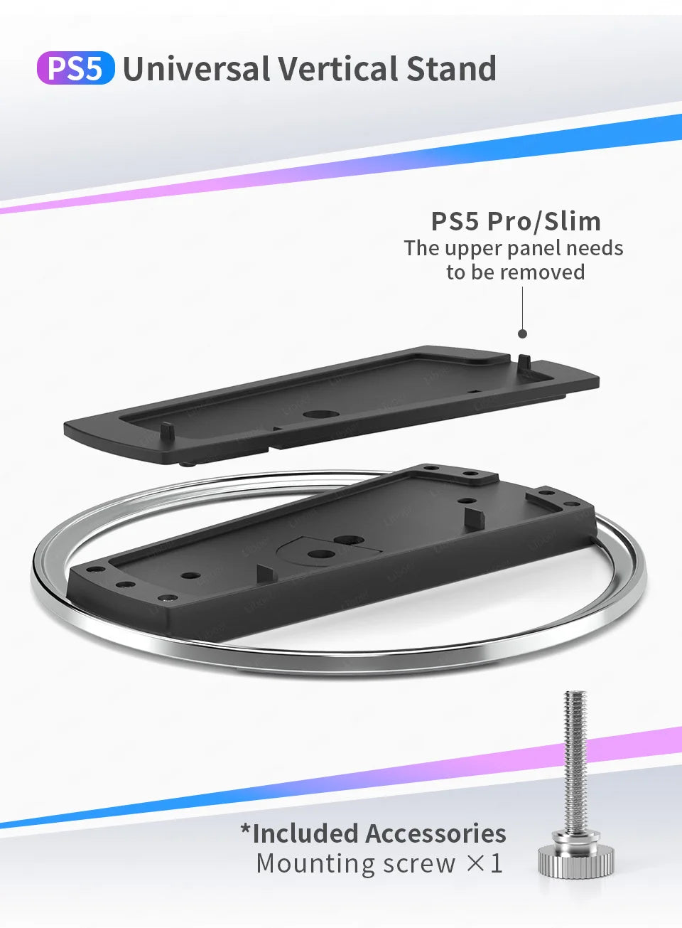 Portable Metal Vertical Stand for PS5 Slim/Pro Digital Disk Version Anti-Slip Base Holder for PS5 Pro Console Accessories SwiftNest
