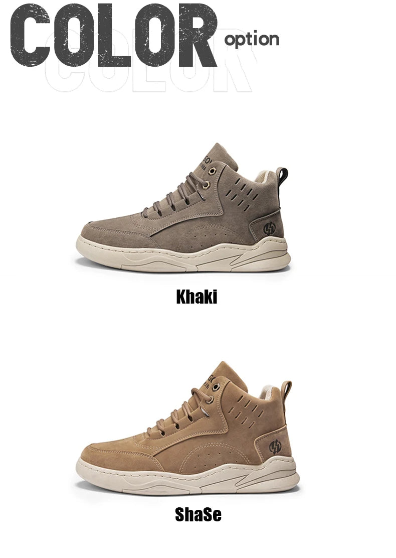 High Top Boots Men's Shoes Fashion Motorcycle Ankle Boots Shoes for Men Winter Boots Men's Sneakers Lace-Up Botas Hombre