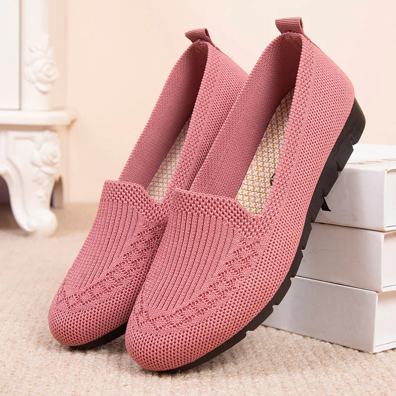 Casual Shoes Women's Summer Mesh Breathable Flat Shoes Ladies Comfort Light Sneaker Socks Women Slip on Loafers Zapatillas Muje