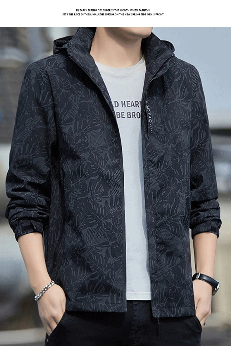 Sport Coat Men's New Style Casual Waterproof Outdoor Jacket for Spring Fashion Print Men's Clothing Outdoor Jacket for Men With