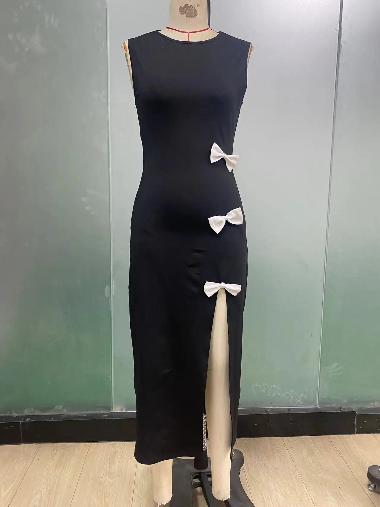 Women's Clothing 2025 Spring and Summer European and American Style Slim Dress Bow Vest Skirt SwiftNest