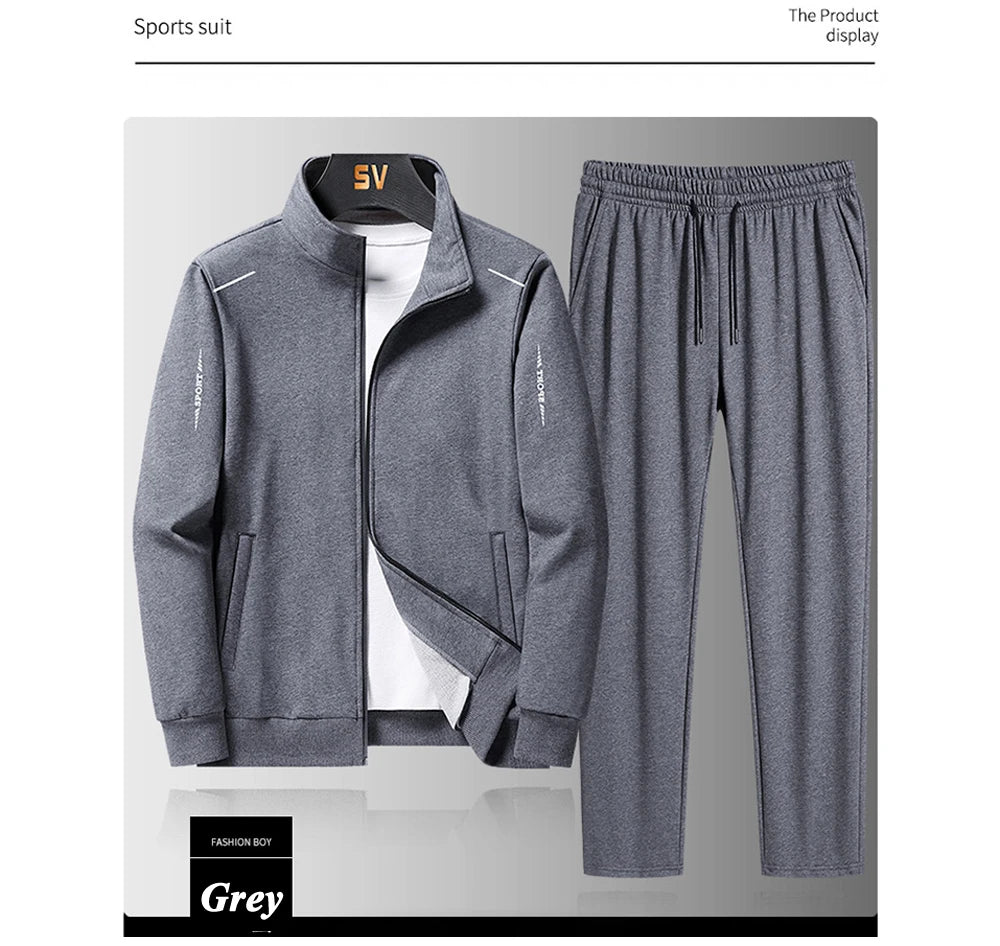 طقم ملابس رياضية للرجال، أزياء خريفية، بدلة رياضية للرجال، سويت شيرت + بنطال رياضي، طقم من قطعتين، بدلة رياضية للرجال، ملابس للجري والركض