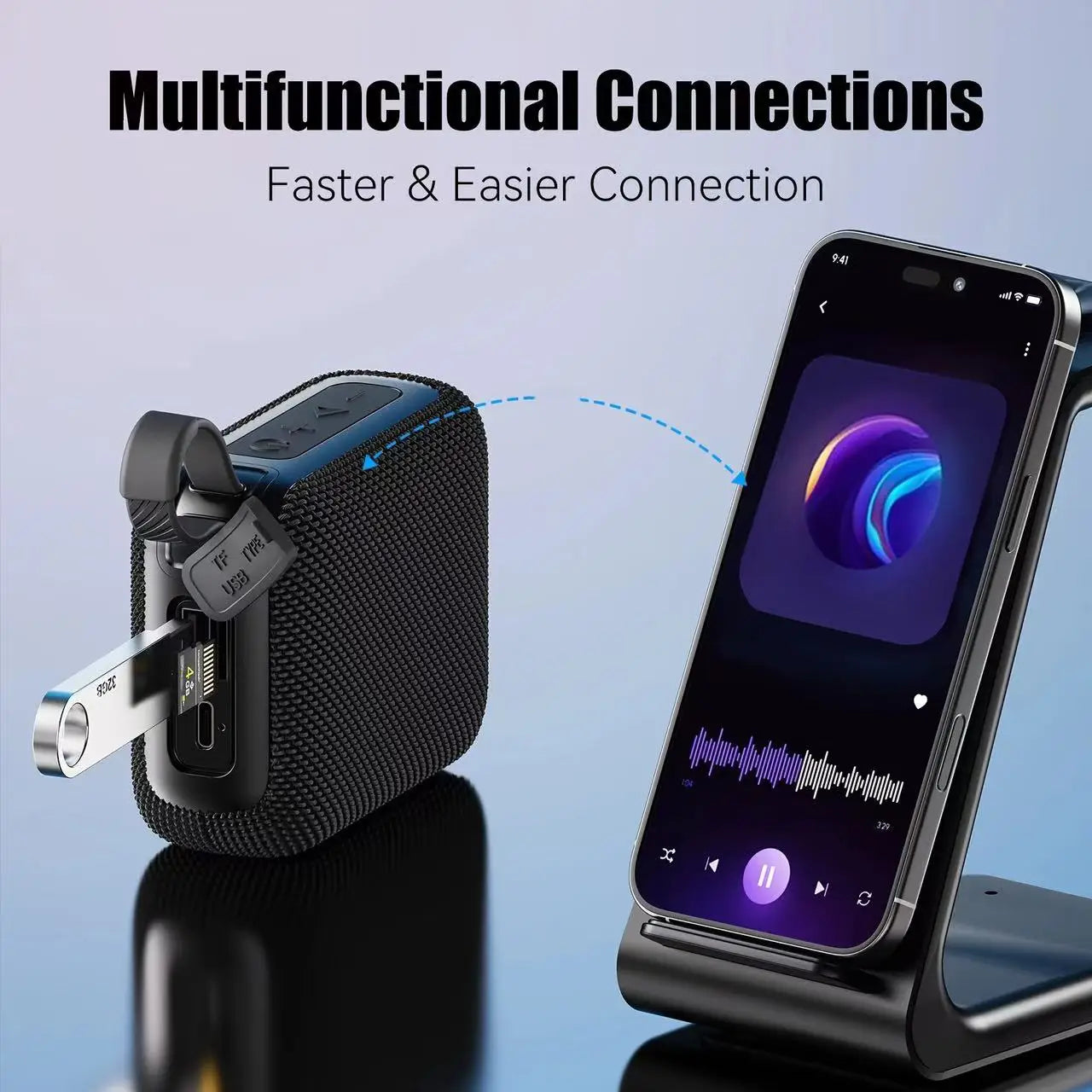 Bluetooth Speakers TWS 10W Enhanced Bass Portable Outdoor Wireless Speaker 30Hrs IP7 Waterproof Shower Speaker Bluetooth 5.3