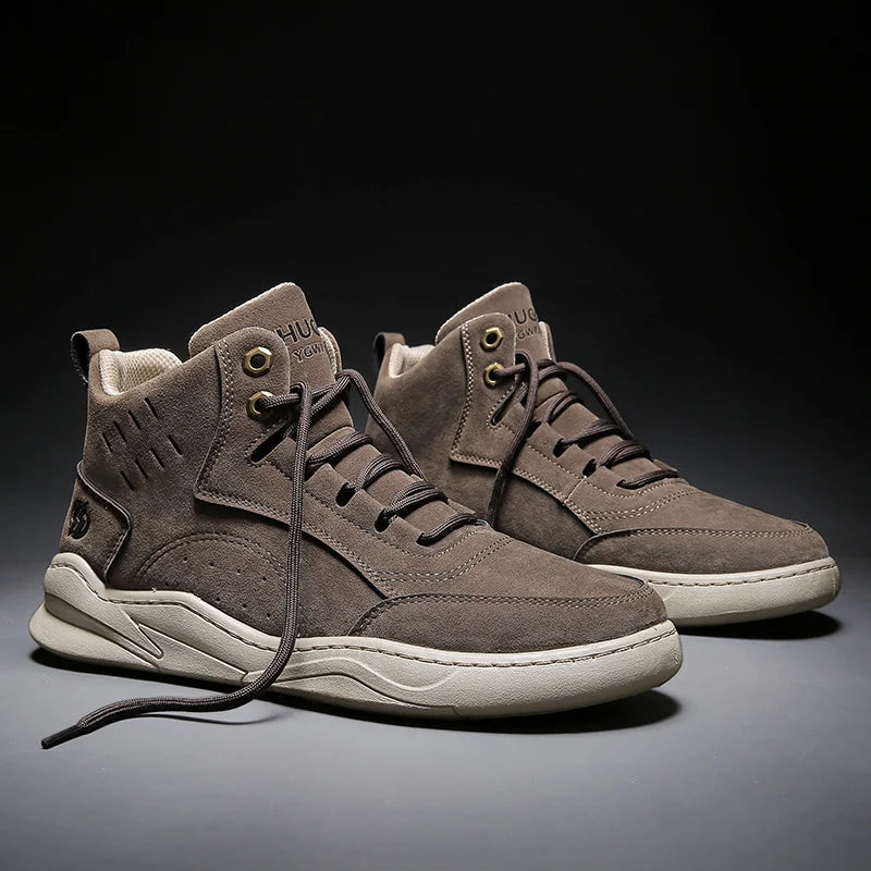 High Top Boots Men's Shoes Fashion Motorcycle Ankle Boots Shoes for Men Winter Boots Men's Sneakers Lace-Up Botas Hombre