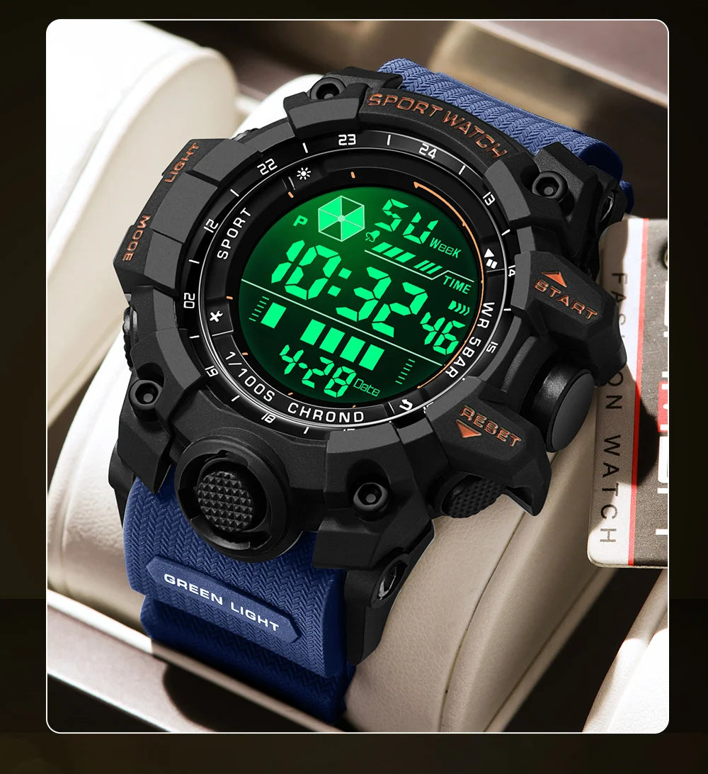 SANDA Outdoor Sports Men Watch Waterproof LED Analog Digital Show Multifunction Big Dial Electronic Wristwatch G style Male Cloc