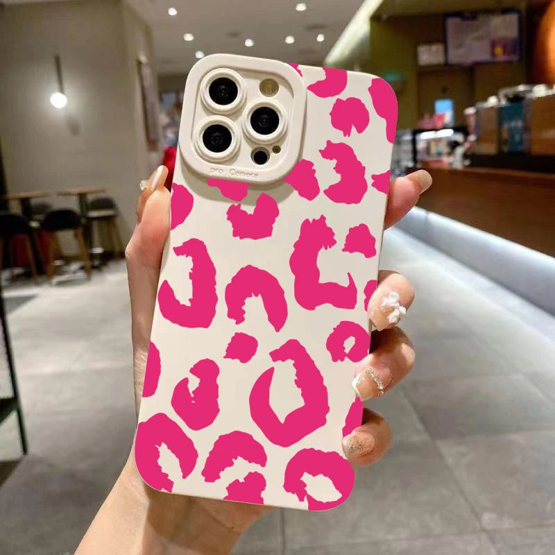 Leopard Design Camera Protective Phone Case for iPhone 16 Cases iPhone 17 Air 15 14 13 12 11 Pro Max 16E XS XR X 7 8 Plus Cover