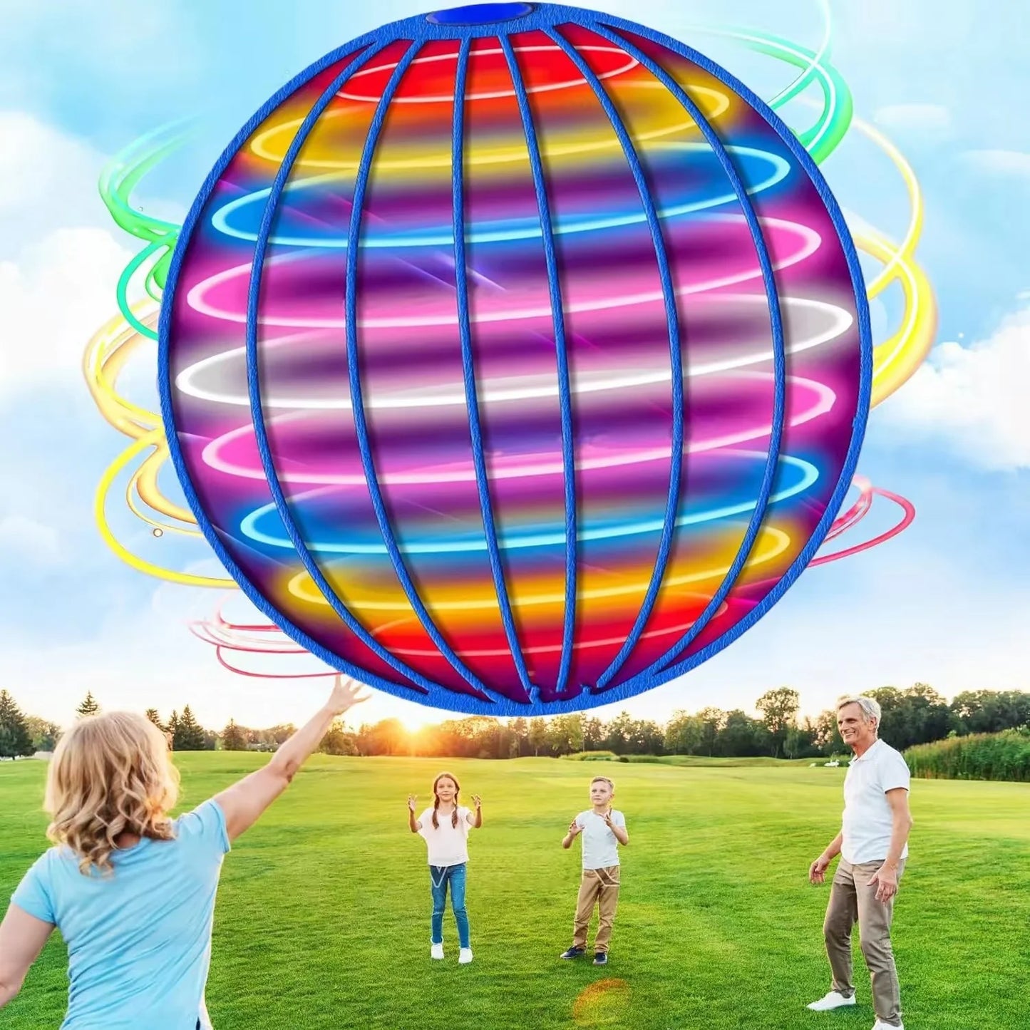 Toys For Kids Luminous Toys Flying Ball Sensing Automatic Rotation Magic Ball Children's Games Outdoor Party Toys Holiday Gifts
