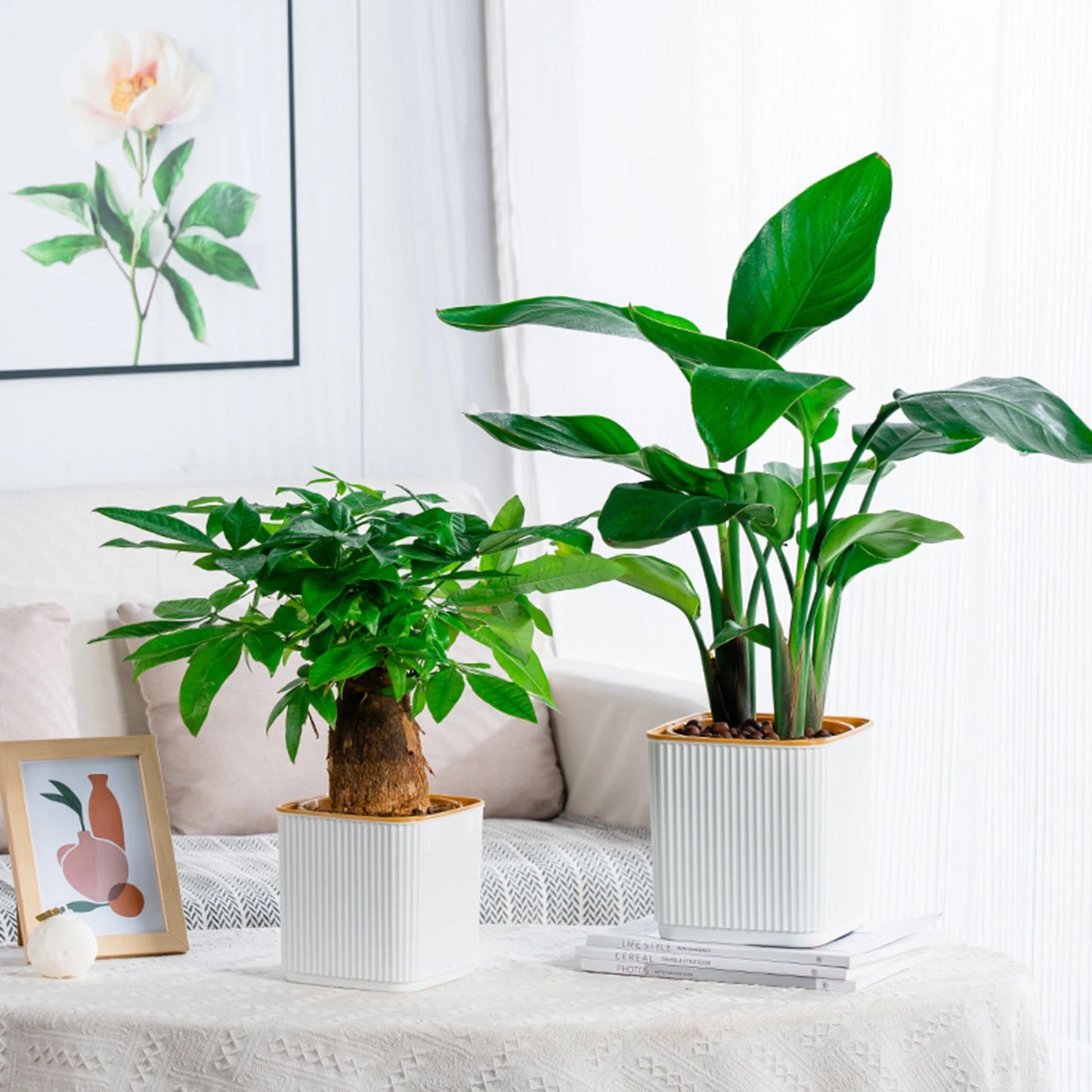 Hydroponic Green Plant Plastic Vase Modern Home Self Watering Flowerpot for Garden Enthusiast Lover Gift