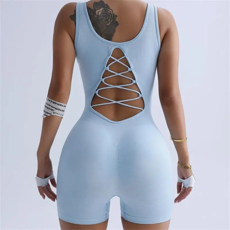 Outdoor yoga wear for sports, fitness jumpsuits, summer women's cycling, running and yoga jumpsuits