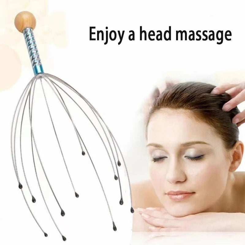 1pcs Head Massager Scratching Octopus Scalp Tool Non Soul Extractor Divine Tool Extraction Health and Wellness Head Therapy