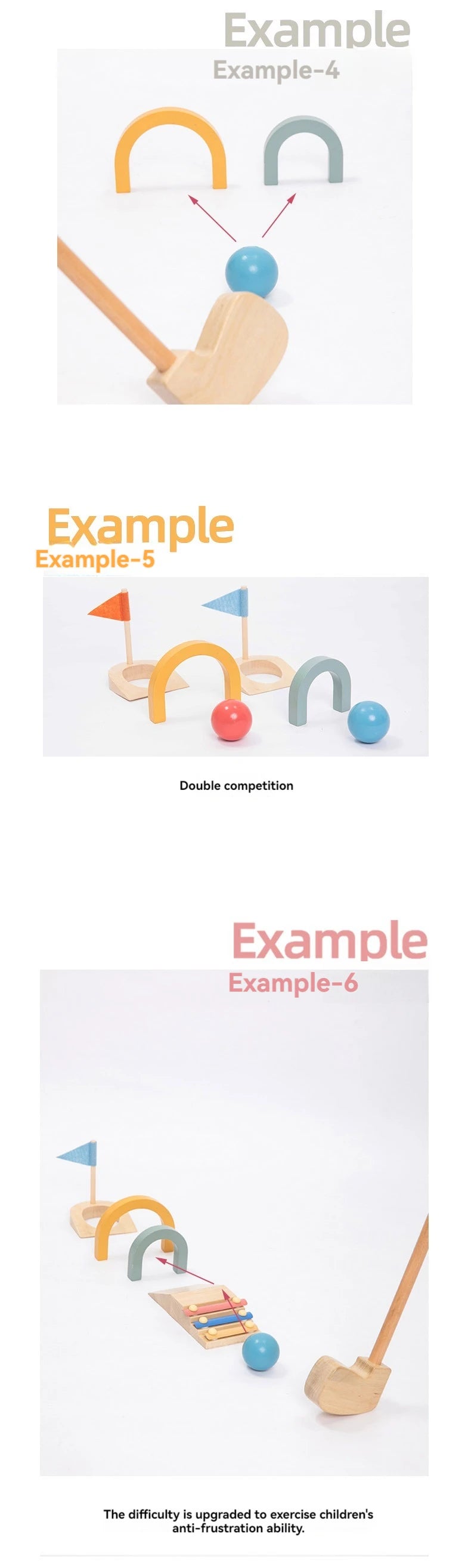 wooden Golf Toys Set for Kids Educational Golf Toys Kits for Toddlers Outdoor Lawn and Indoor Sports Toys for Toddlers  ﻿