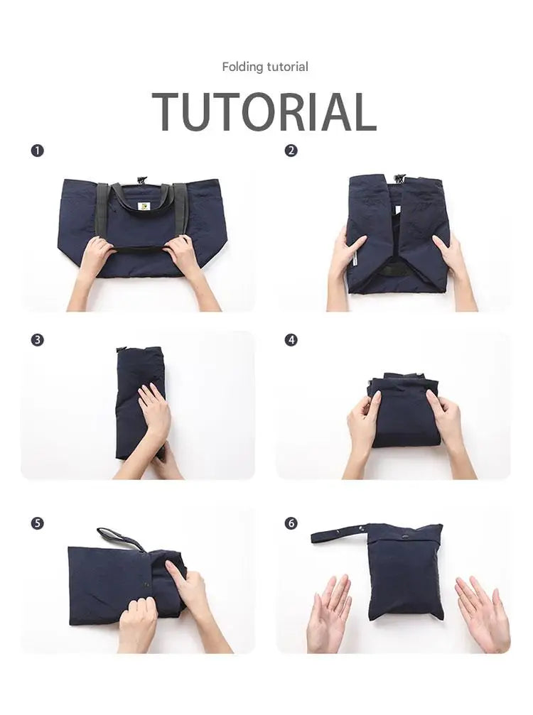 Reversible Travel Tote Bag Large Capacity Foldable Carry On Duffle Bag Canvas Shoulder Luggage Packing Bag for Women Men