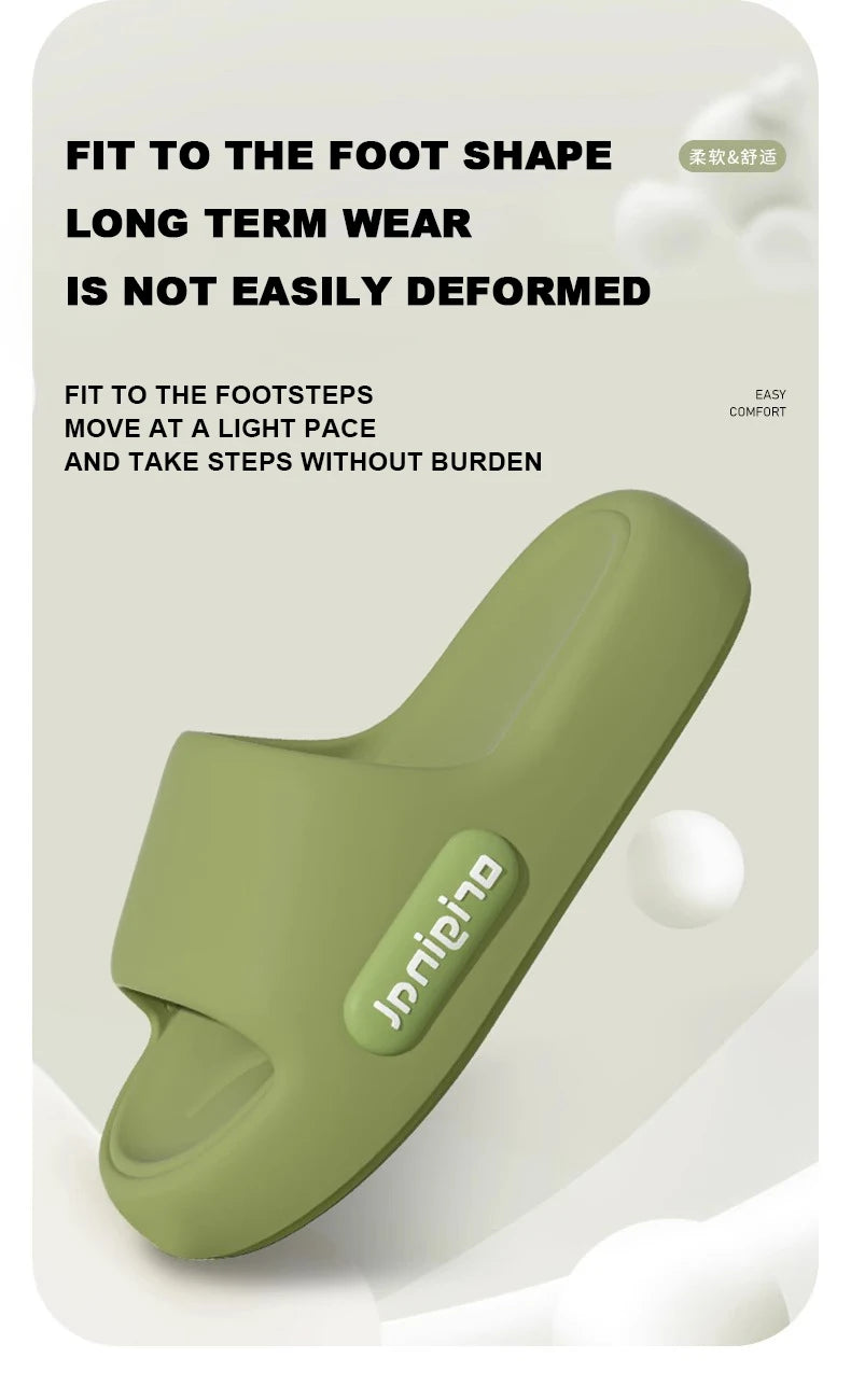 New Summer Platform Cloud Slippers Women Comfy Solid Color Soft Sole EVA Pillow Slides Woman Couple Non Slip Beach Flip Flops