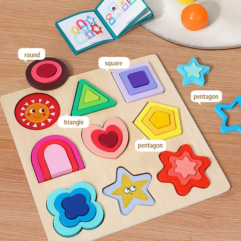 Toddlers 3D Wooden Puzzles Educational Toys Montessori Toys for Kids Educational Games Shape Intelligence Toys Children's Gifts