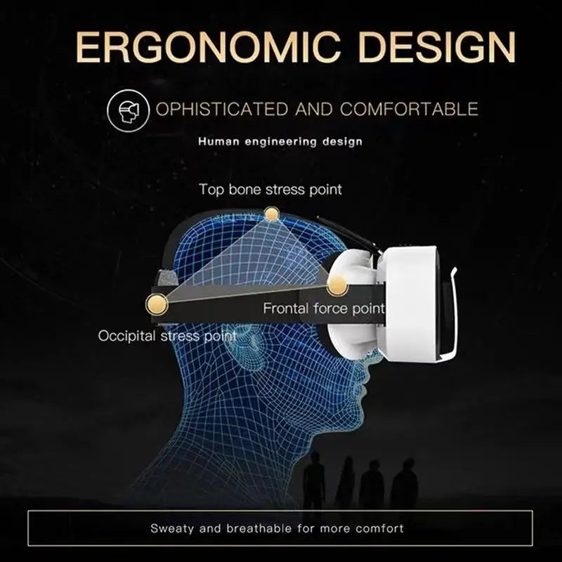 نظارات الواقع الافتراضي G05 ثلاثية الأبعاد من SHINECON، تُثبّت على الرأس، نظارات الواقع الافتراضي قابلة للتعديل للهواتف الذكية التي تعمل بنظام أندرويد مقاس 4.76 بوصة