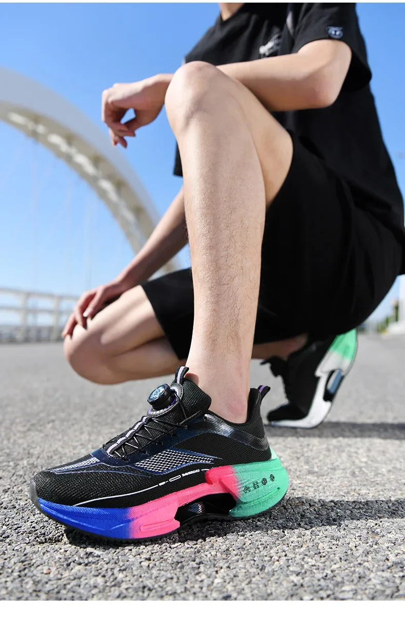 أحذية رياضية رجالية للجري، أحذية ماراثون كاجوال، خفيفة الوزن، قابلة للتنفس، مريحة، رياضية، مضادة للانزلاق، أحذية رياضية للمشي في الهواء الطلق