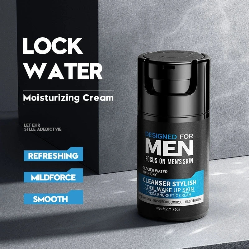 SADOER Men's Skin Care Sets Moisturizing Face Cream Facial Mask Lip Balm Sunscreen Cleanser Eye Cream Men Skin Care Kit