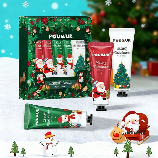 5pcs/Set  Christmas Hand Cream Sets Moisturizing Refreshing Handcream Nourishing Beauty Hands Creams Skin Care Products
