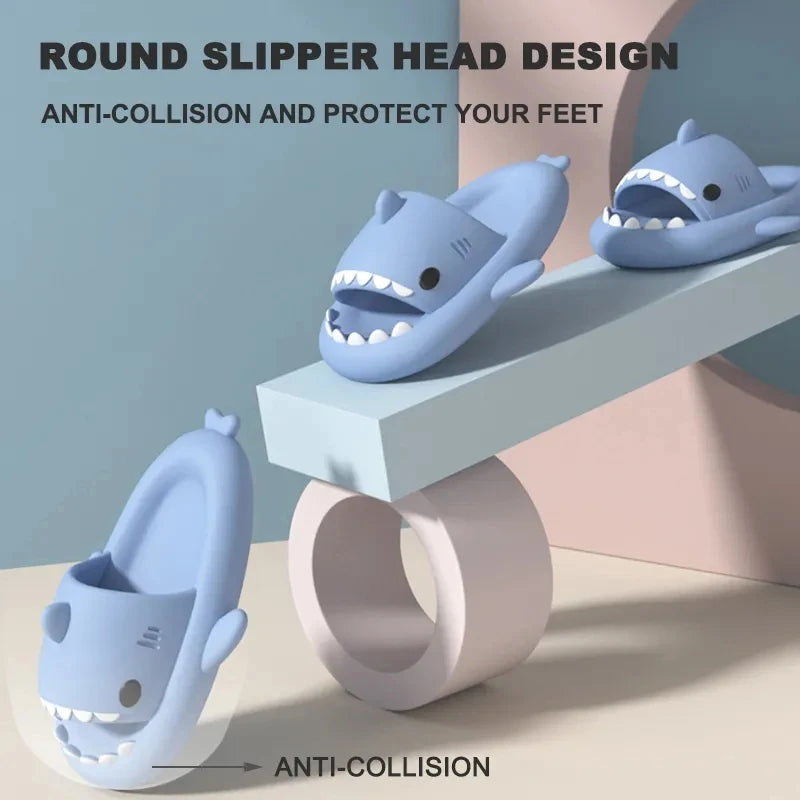 Fashion Women Shark Slippers Removable Fins Slides Indoor EVA Light Sandals Beach Couple Outside Men Shark Flip Flops