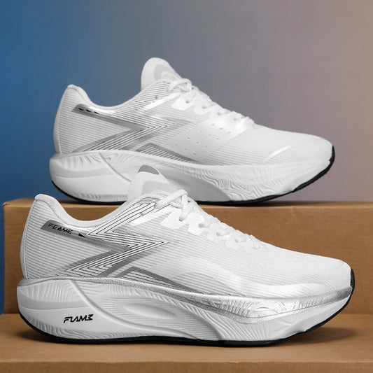 Fashionable Sports running shoes, Men's and Women's Comfortable Sports and Casual shoes, Outdoor Breathable Walking shoes  WHite