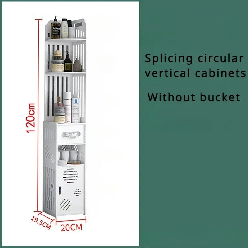 Bathroom Storage Cabinet Large Capacity Narrow Seam Storage Rack Waterproof Storage Rack Bathroom Floor Standing Storage Rack