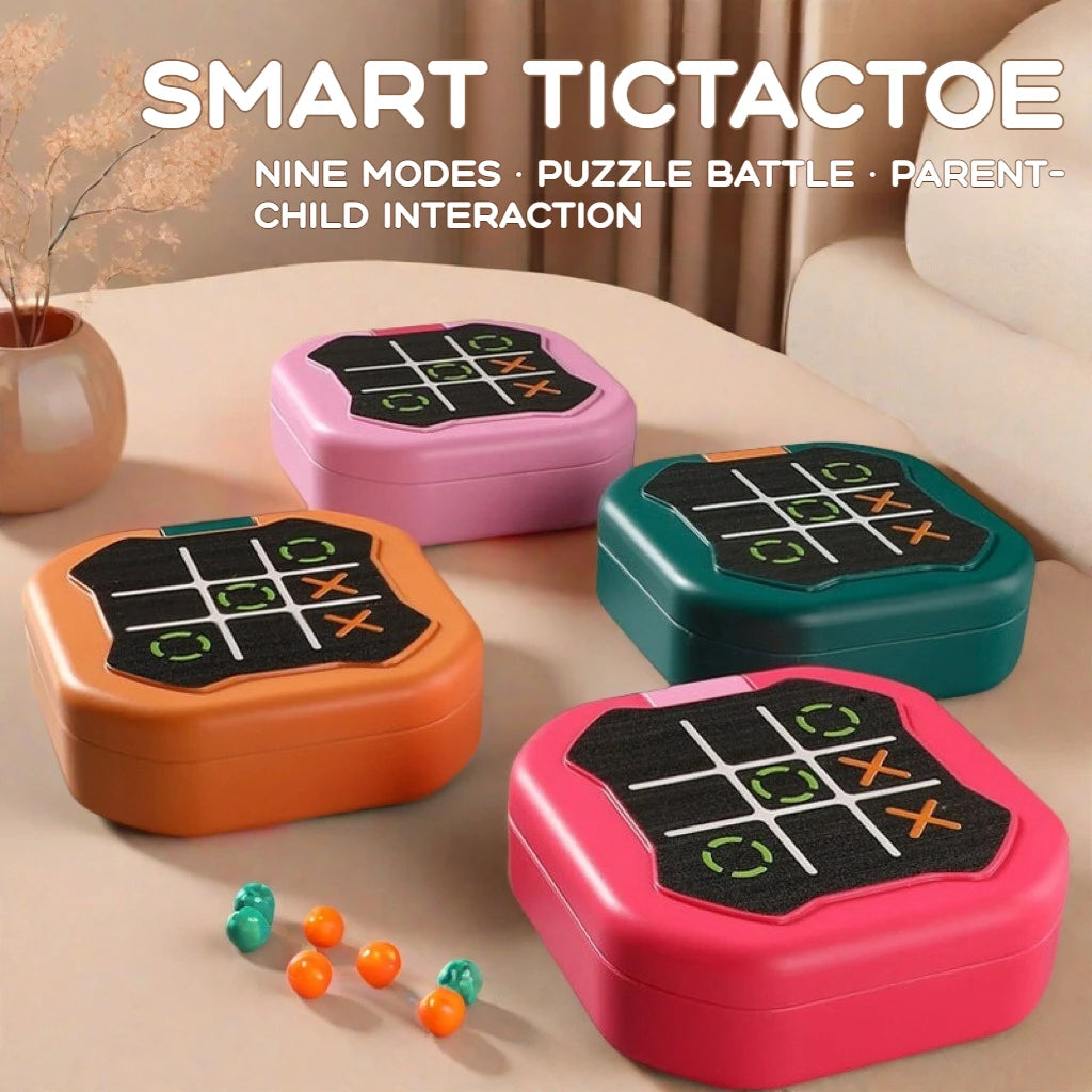 New Kids Electronic Toys Tic Tac Toe Game Noughts and Crosses Game Memory Training Infinite Portable Travel Games for Kids Adult