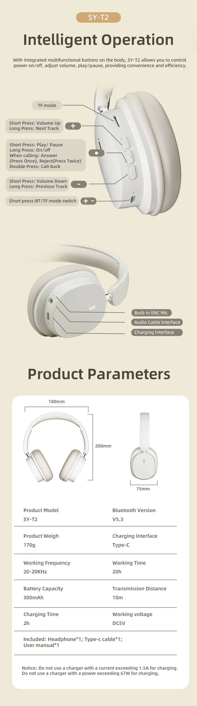 سماعات رأس لاسلكية أنيقة بتقنية البلوتوث 5.3، ستيريو هاي فاي، محمولة فوق الأذن، سماعة رأس للأعمال، سماعات أذن للألعاب منخفضة الكمون مع ميكروفون