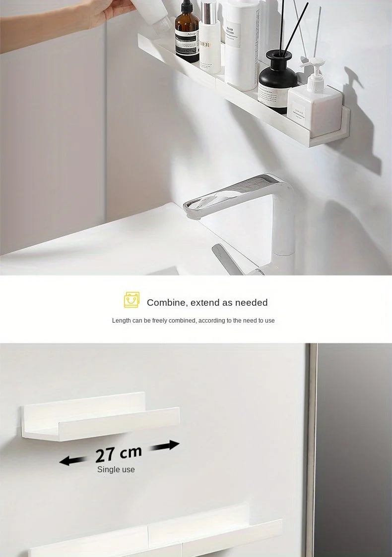 Bathroom Shelf Makeup Storage Organizer  Rack Self Adhesive No-drill Shelves Wall Shampoo Rack Shower Shelf