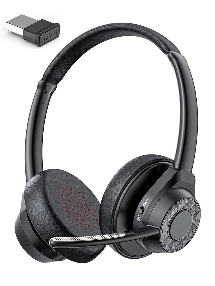 سماعة رأس لاسلكية بتقنية البلوتوث 5.4 مزودة بميكروفون وخاصية إلغاء الضوضاء وتقنية Multipoint Connect وسماعة رأس لاسلكية للعمل