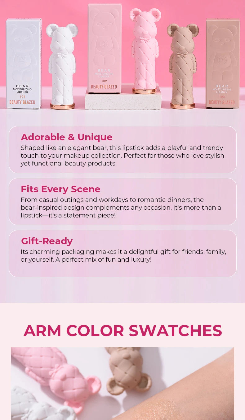 أحمر شفاه مرطب بيوتي جلازد بير، مرطب شفاه ملون، أحمر شفاه مغذي، سهل التلوين، مائي