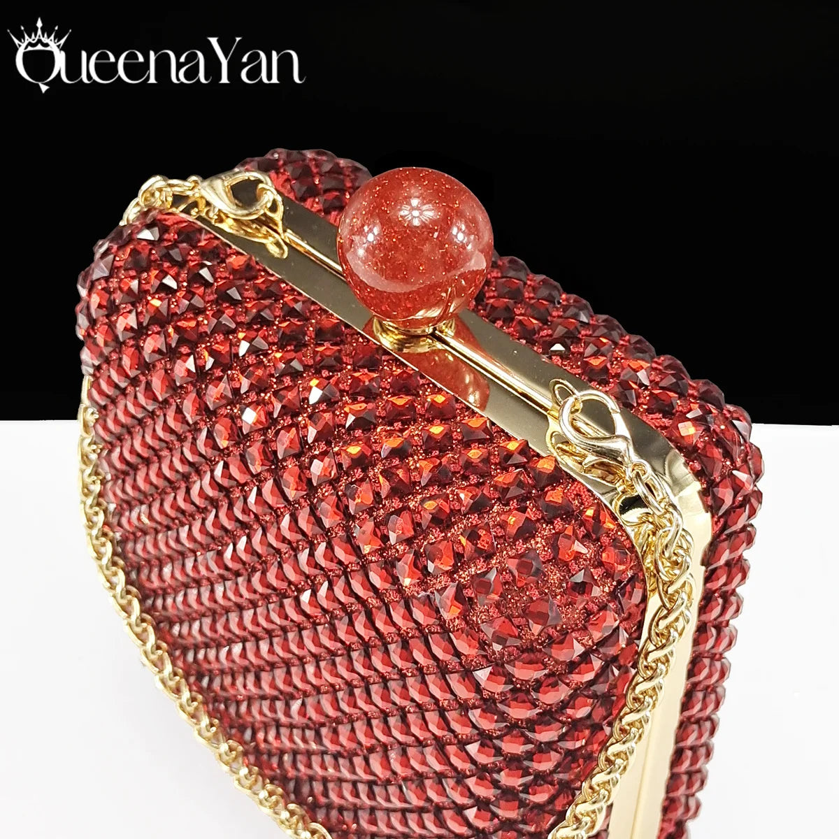 Queena Yan Italian Design Rhinestone Luxury Green Colour Pointed Toe Shoe & Bag Set Women's High Heels for Parties High Quality