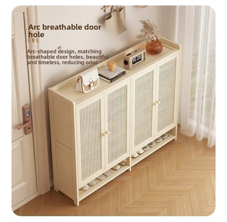 Home shoe cabinet multi-layer large-capacity shoe rack dustproof and breathable entrance storage cabinet