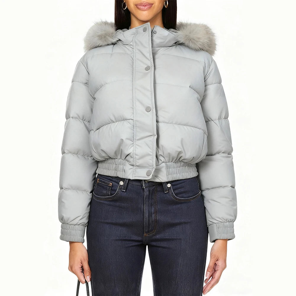 معاطف باركا نسائية أنيقة لشتاء 2025، معطف مبطن من القطن بأكمام طويلة وغطاء رأس من الفرو الصناعي بتصميم بسيط، بقصة فضفاضة