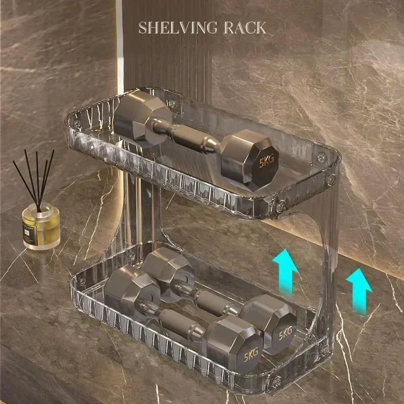 Bathroom Storage Rack Toilet Double Layer Cosmetics Storage Box Washstand Organizer Desktop Skincare Storage Rack Display Stand