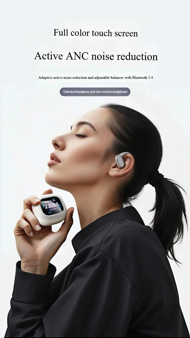 Real-Time Language Translator Headphones Bluetooth Wireless Earphones Sports Noise Reduction Earhooks Headset Smart Touch Screen