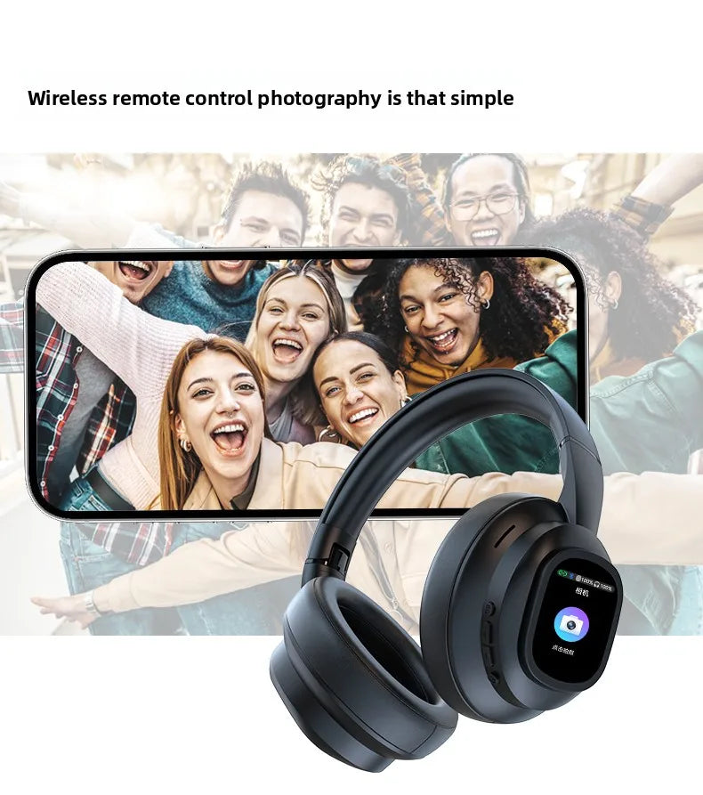 New HYUNDAI X1PRO Wireless Bluetooth 6.0 Headphone,AI Translation Earphones,100+Languages,With Magnetic Touch Control LED Screen