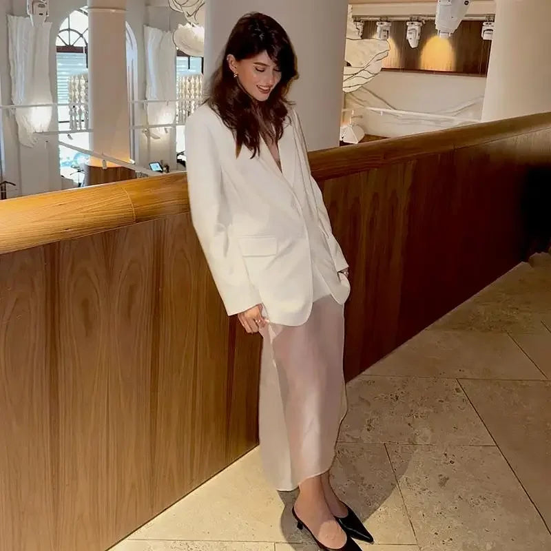 Women Fashion See Through High Waist Long Skirt New Summer Sexy Straight Skirt Office Commuting Casual Splice Lady Skirts SwiftNest