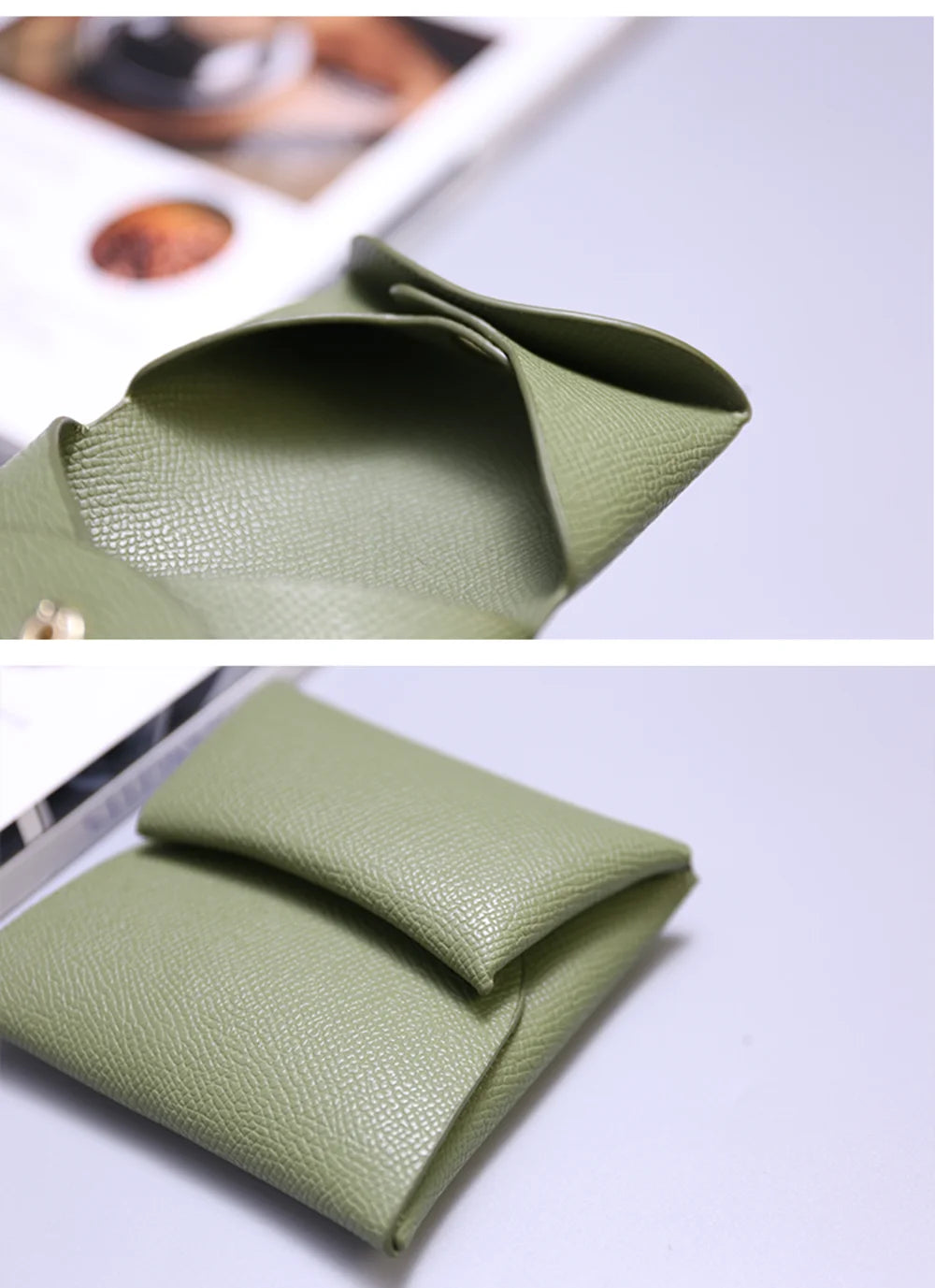 محفظة نقود من الجلد الأصلي للنساء والرجال بتصميم فاخر، حقيبة بطاقات ائتمان قابلة للطي، حروف مخصصة، حقيبة نقود صلبة، محفظة صغيرة