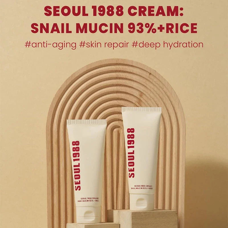 Korean Skin Care Set Seoul 1988 Eye Cream Snail Mucin Skincare Set Facial Sunscreen Cream Vitamin C Moisturizing Firming Essence