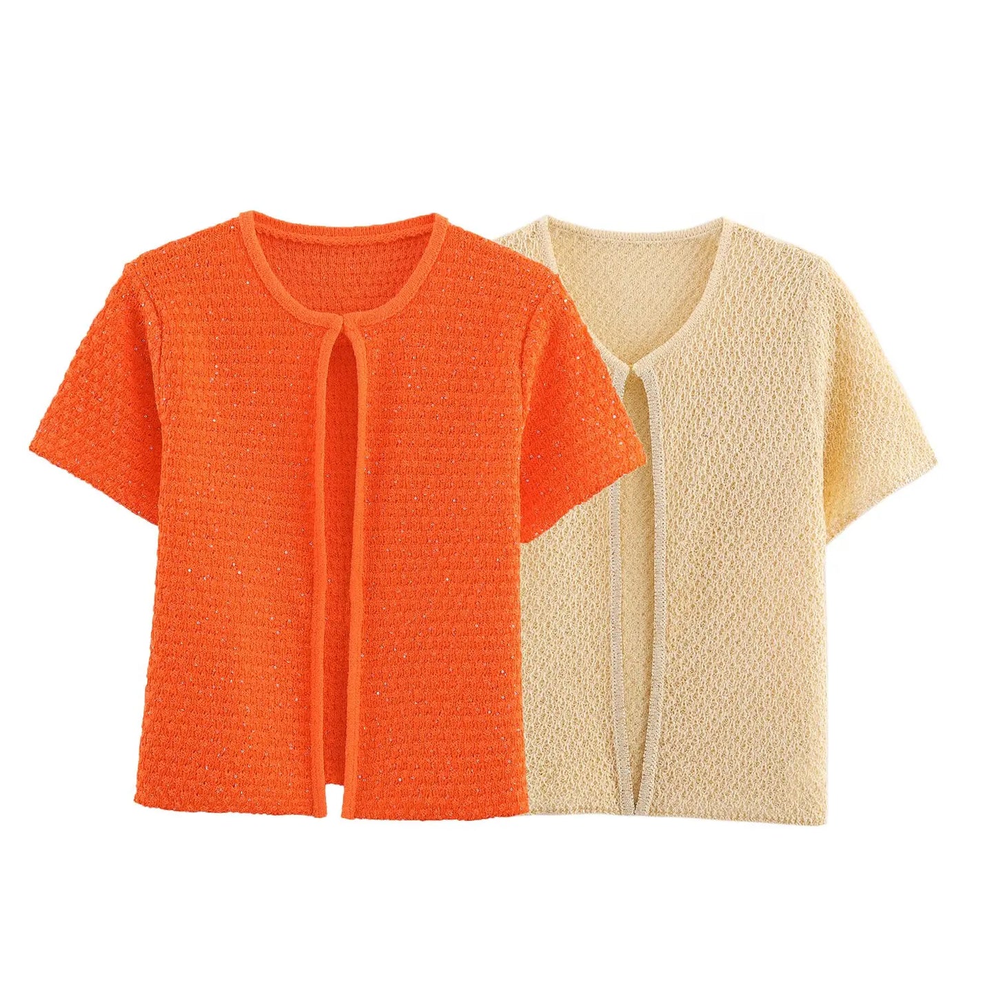 Women's Clothing 2025 New Style European And American Fashion Simple Pearl Decoration Knitted Top Knitted Vest