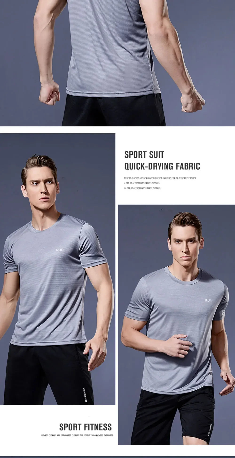 Summer Short-sleeved Sports Shirts, Multi-color Outdoor Fitness Clothing, Men's 3D T-shirts, Running Breathable Quick-drying Top