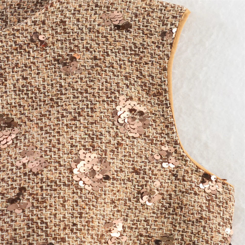 New women's clothing European and American style fashion bead embroidery coarse flower cloth small fragrant style two-piece set SwiftNest