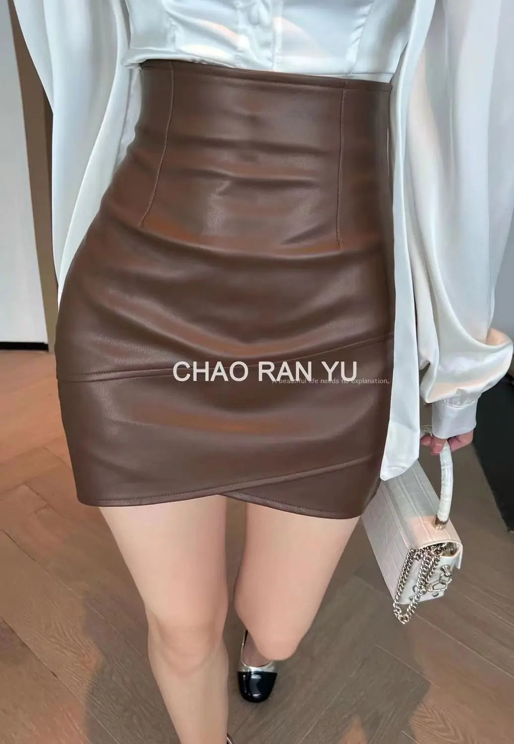 Women Clothing 2025 Autumn Korean Fashion Sexy Irregular Bodycon Mini Skirts Female High Waist Solid PU Leather Skirt Y2K Faldas