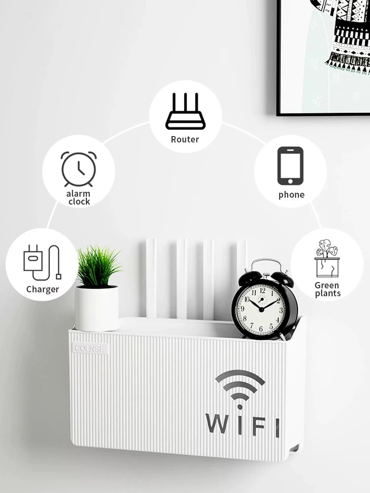 Home Router Storage Box, Wireless WIFI, TV Set-Top Box Wall Mounted Storage Rack, For Living Room, Bedroom Sorting Storage