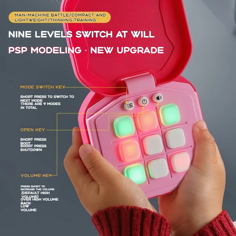 New Kids Electronic Toys Tic Tac Toe Game Noughts and Crosses Game Memory Training Infinite Portable Travel Games for Kids Adult