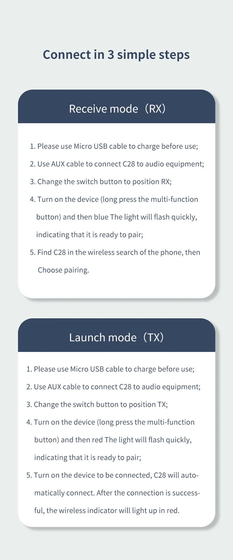 2 in 1 Bluetooth Transmitter Audio Receiver 3.5MM AUX With Mic Handsfree Stereo Music Wireless Adapter For TV PC Car Kit